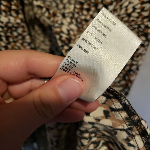 Free People French Quarter Mini Dress Leopard Wrap Ruffle Flutter Sleeve Small - Picture 3 of 12